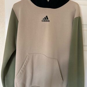 Adidas Two-Tone Beige and Olive Hoodie